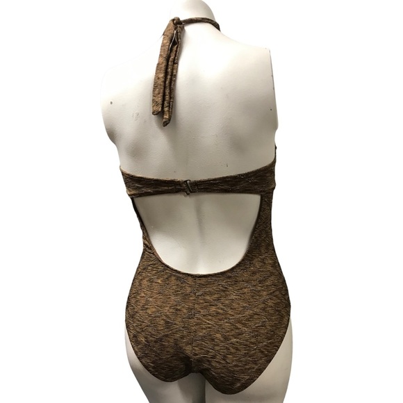 Anne Cole Brown with Gold One Piece Mokini - Picture 4 of 8